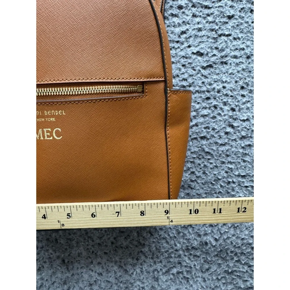 Henri Bendel Leather 57th School & Work Backpack Bag‎ Brown w/ Keychains